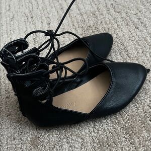 Old Navy Black Lace-Up Toddler Dress Shoes